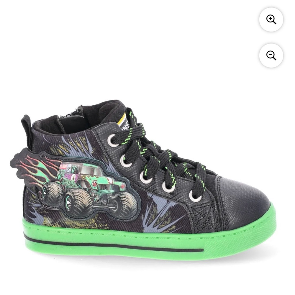 Monster Truck Kids Sneakers - Black and Green